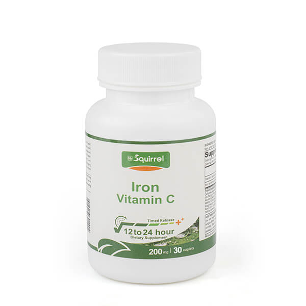 Vitamin C 200 Mg With Iron 50 Mg 30 Tablets Controlled Release Caplet 