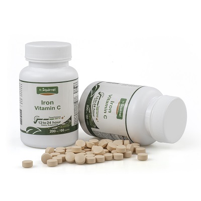 Vitamin C 200mg with iron 50mg timed release tablets